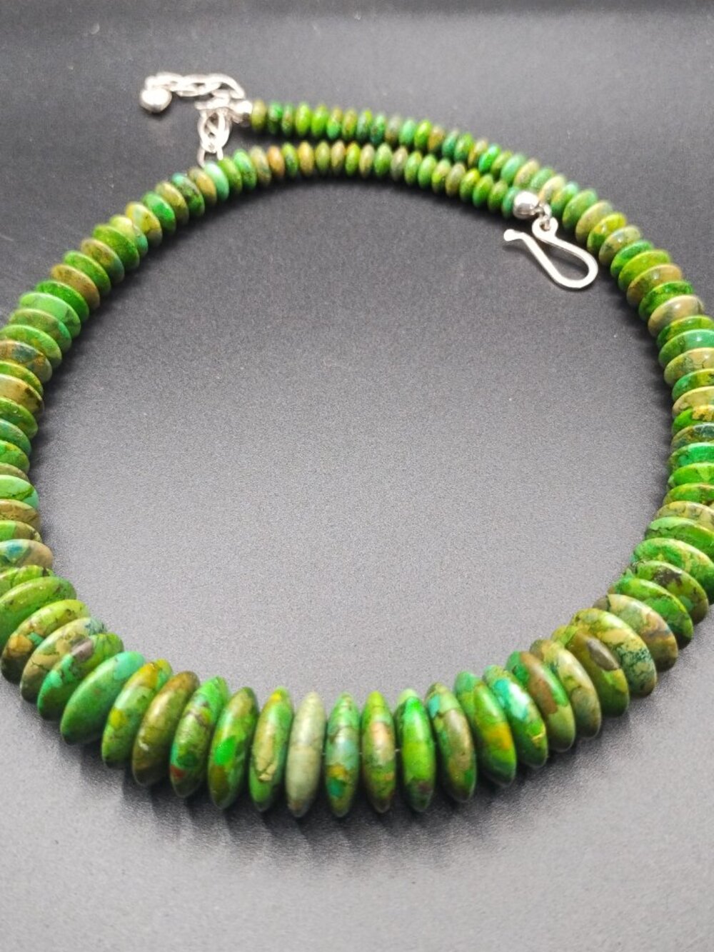 Jay King DTR Mojave green turquoise disc necklace 925 Sterling Silver - Picture 7 of 8